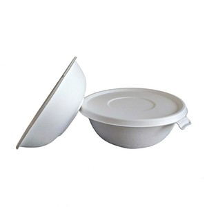 Tazón de Papel de Bagazo Desechable y Sostenible, Contenedor Redondo Blanco para Alimentos, para Empaquetado Ecológico a Precio de Mayoreo - Product Image 4