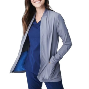High Quality Custom Logo Knitted Spandex/Polyester Breathable Women's Hospital <b>Scrub</b> Jacket for Medical Use - Product Image 4
