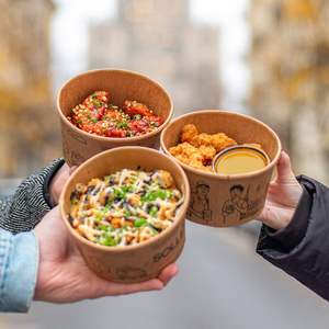 Bol à soupe en papier kraft de 25 oz en gros pour la vente à emporter, la restauration rapide, la livraison, les restaurants - Product Image 4