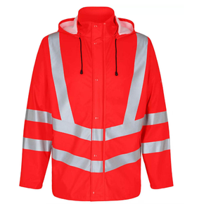 Sudadera con capucha de alta visibilidad personalizada de poliéster 100% de primera calidad, chaquetas de trabajo reflectantes con cremallera, ropa de trabajo a precio económico. - Product Image 4