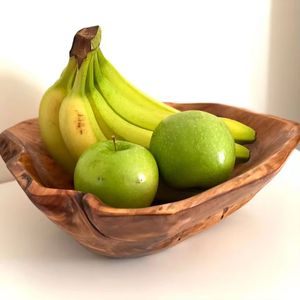 Ensemble de bols en bois d'acacia faits à la main, bols de service en bois naturel, bols à salade, à fruits, à collations, vaisselle de cuisine, écologiques, durables - Product Image 5