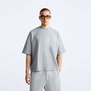 100% Cotton Men Drop Shoulder Loose Fit Plus Size Printed Thick Heavyweight Breathable Quick Dry Custom Oem Boxy Blank T-shirt - Product Image 1