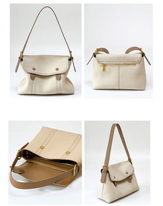 Mini sac à bandoulière en cuir pour femmes, style minimaliste à la mode avec fermeture à bouton pour un usage quotidien, 32x21x12cm - Product Image 6