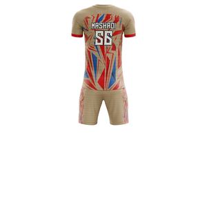 Conjuntos de camisetas de fútbol de tela transpirable de secado rápido de alta calidad, camiseta de fútbol con logotipo personalizado, cuello en V, Media manga, equipo de poliéster 100% - Product Image 6