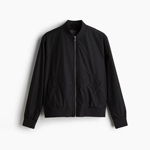 Blouson bomber vert olive pour homme, 100% polyester, col montant, fermeture éclair, vêtement décontracté pour l'automne, coupe classique - Product Image 4