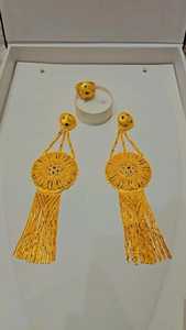 Women's 24K Gold Plated Brass Tassel <b>Earrings</b> Hiphop Style Diamond Statement Jewelry Fashion Party Wedding Engagement Wear - Product Image 3