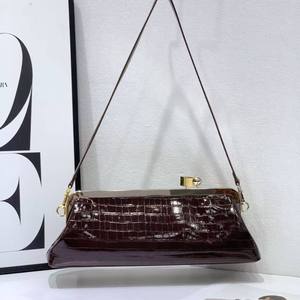 Bolso de Hombro con Cierre Kiss Lock para Mujer, Bolso de Mano de PU con Patrón de Cocodrilo para Fiesta o Boda - Product Image 2