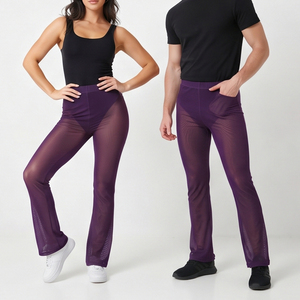 Manufacture See Through Flare <b>Leggings</b> Quick Dry Lightweight Transparent Flare Pants Unisex Fashion Style Sheer <b>Mesh</b> <b>Leggings</b> - Product Image 6