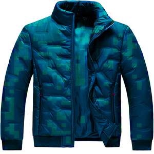 Men Puffer Jacket Thick Winter <b>Coat</b> Stand Collar Zipper Closure Solid Color Casual Windproof Outerwear - Product Image 4