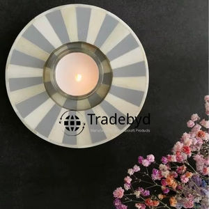 Porte-bougie élégant en os incrusté, décoration de luxe pour la maison par Tradebyd - Product Image 1