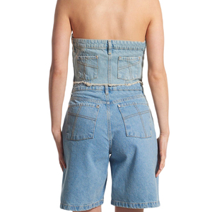 Top de Tubo de Verano Estilo Urbano Único y Moderno, Top de Mezclilla Plisado sin Mangas, Sexy y Vintage para Mujer, Colección 2026 OEM - Product Image 5