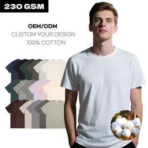 Men's 100% Cotton Short Sleeve T Shirt Breathable Quick Dry O Neck Regular Fit Casual Summer Tee Custom <b>Logo</b> - Product Image 2