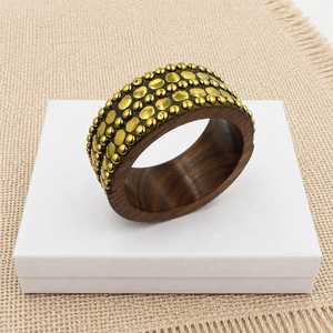 Brazalete de Madera Grabado, Hecho a Mano, Estilo Bohemio Artístico, Joyería de Diseño, Accesorio de Moda, Regalo Geométrico - Product Image 5