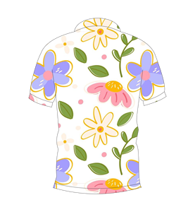 Camisa polo con estampado floral multicolor blanca para hombre, camiseta informal de manga corta a la moda de verano - Product Image 5