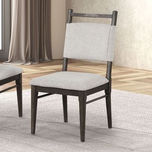 Sedie Laterali Moderne in 2 Pezzi in Noce Scuro con Seduta Imbottita in Poliestere e Legno di Gomma, Arredamento per Sala da Pranzo - Product Image 2