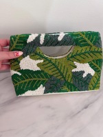 Sac à bandoulière perlé fait main de qualité supérieure, vert, pochette de soirée tendance avec sequins et pierres précieuses