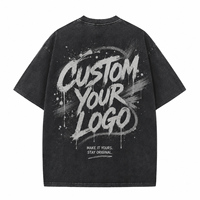 T-shirt en coton épais 270 GSM à effet vieilli, imprimé numérique vintage DTG, lavé, pour l'été, à prix réduit