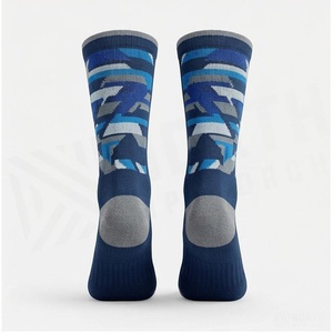 Crew <b>Socks</b> Blue Camouflage Pattern Quick Dry <b>Running</b> <b>Socks</b> for Adults Summer Season - Product Image 2
