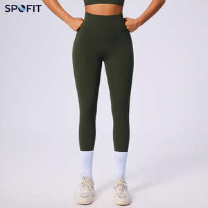 Leggings Deportivos de Cintura Alta con Logotipo Personalizado, de Secado Rápido, con Bolsillos Laterales, Elásticos en 4 Direcciones, de Spandex/Nailon para Mujer - Product Image 3