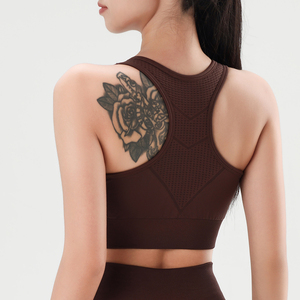 Soutien-gorge de sport personnalisé pour femme, sans couture, à fort impact, pour la gym, l'entraînement et le fitness, haut court côtelé - Product Image 4