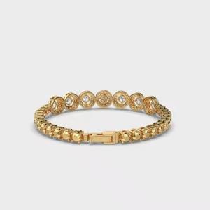 Pulsera de Diamantes de Corte Redondo Cultivados en Laboratorio, Oro Sólido de 14K de Alta Calidad, Diseño Minimalista, Belleza Atemporal, Joyería Fina - Product Image 3