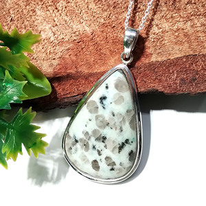 Colgante de Piedra Preciosa de Jaspe Kiwi Natural, Chapado en Plata de Ley 925, Estilo Bohemio, Forma de Pera, Joyería para Mujer/Unisex, Regalo de Compromiso - Product Image 5