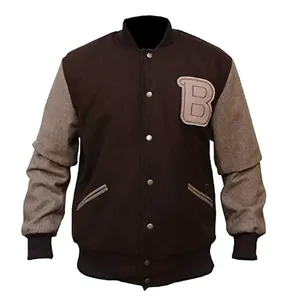 High Quality Black Camouflage Eco-Friendly Waterproof Breathable Spring Canvas Varsity Jacket Crew Neck <b>Covered</b> <b>Buttons</b> - Product Image 6