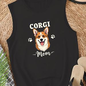 CORGI Mom with Paw Print Chaleco casual para mujer - Product Image 1