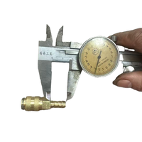 Raccord rapide pneumatique en laiton de type mini européen et prise avec raccord cannelé nickelé, interchangeable avec le type Rectus 21