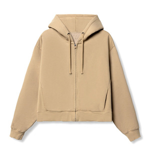 High Quality Crop Heavyweight Cotton/Polyester 410GSM Drop Shoulder <b>Thick</b> Hoodies Boxy Fleece Zip Hoodie Winter - Product Image 4