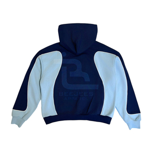 Sweat à capuche patchwork coupé-cousu pour homme, coupe oversize, pour l'hiver, vente en gros OEM, promotion 2026, prix réduit - Product Image 3