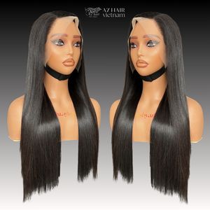 Pelucas al por mayor de alta calidad 13x6 HD con encaje frontal, sin pegamento, cabello humano 100% Remy vietnamita, cutícula alineada, pequeñas y largas. - Product Image 5