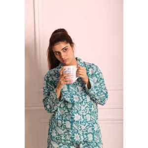 Women's <b>Peacock</b> Floral Pajama Set with Cover <b>Bag</b> Comfortable Sleepwear - Product Image 3