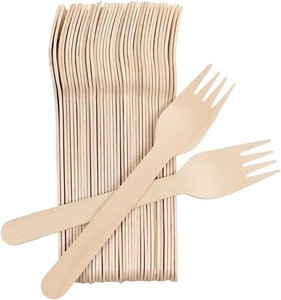 Fourchettes en bois de bouleau de 155 mm, écologiques et jetables, idéales pour la restauration et les événements extérieurs 2026 - Vente Flash - Product Image 1