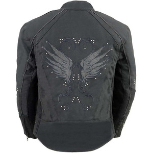 Chaqueta de Motociclista Clásica de Cuero y Textil para Mujer SAMROZ SPORTS - Uso Durante Todo el Año - Product Image 2