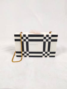 Pochette en résine acrylique à motif géométrique vintage, sac à main en acrylique perlé pour femme - Product Image 3