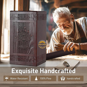 Premium Walnut Wood Funeral Urn Solid Rosewood Ashes Urn for Adults Wooden Cremation Urn with Engraved Design Traditional Wooden - Product Image 5