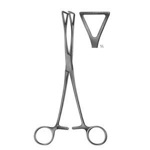 Pinzas de agarre pulmonar Duval de 230 mm con mandíbulas triangulares, instrumentos quirúrgicos torácicos de acero inoxidable - Product Image 3