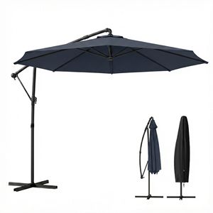 Ombrellone da Patio Blu Navy da 3 Metri con Rotazione a 360°, Design a Sbalzo, Manovella e Inclinazione per Cortile, Raggio di 2,7m - Product Image 1