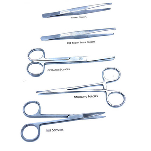 Ensemble d'instruments de chirurgie générale en acier inoxydable avec ciseaux et pinces, instruments à prix avantageux - Product Image 2