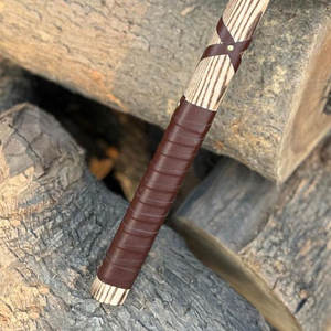 Decorative Industrial Norse Viking <b>Axe</b> Heritage Head Patterns Handcrafted Wood Carbon Steel Blade for Outdoor Camping Hunting - Product Image 5