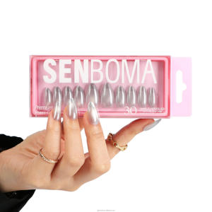 Glintnail French Gradient Magnetic Square ABS Press on Nails Gel Stick-On Reusable Medium Long Custom Logo Finger - Product Image 6