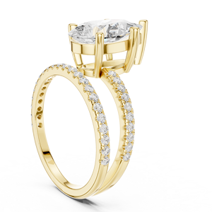 Anillo de Oro de 14K con Diamante Cultivado en Laboratorio de 3 Quilates, Corte Pera, Certificado IGI, VS1, Color E, para Boda, Compromiso o Aniversario - Product Image 3