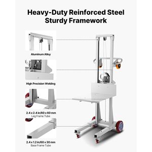 Sollevatore Manuale per Materiali con Capacità di 3 Tonnellate, Altezza Massima di Sollevamento 51,1 cm e Carrello Elevatore per Pallet da 400 Libbre - Product Image 5