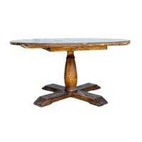 Table ronde en bois massif pour l'intérieur et l'extérieur, style farmhouse, pour banquets, mariages, événements et fêtes