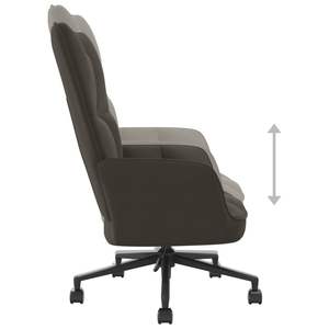 Silla de Oficina de Terciopelo Gris Oscuro, 100% Poliéster, Acero Mediano, 'Chill Chair' - Product Image 6