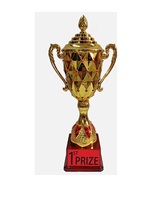 Apex World Exports - Trophée moderne en métal rouge et or, logo personnalisé, design personnalisable - Qualité supérieure portable pour les sports/les activités académiques