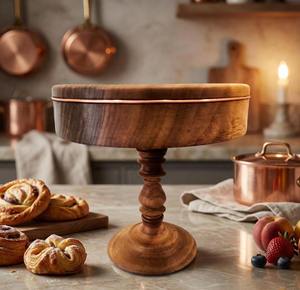 Soporte para pasteles especial para Eid, bandeja para postres, bandeja para servir, estilo rústico vintage, artesanía hecha a mano, utensilios de cocina, centro de mesa para comedor - Product Image 3