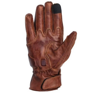 Guantes de Motocicleta de Invierno de Alta Calidad, Talla Grande, Transpirables, Ligeros, Resistentes al Viento, sin Mangas, de Cuero de Cabra Marrón, para Carreras - Product Image 3