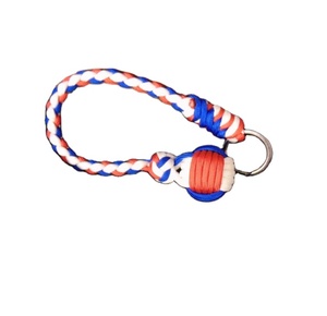 Monkey Fist Knot Keychain w/ Brass Shackle - 4.5" Long - Handmade Sailor Rope <b>Key</b> Ring - Nautical Jewelry Gift - Product Image 1